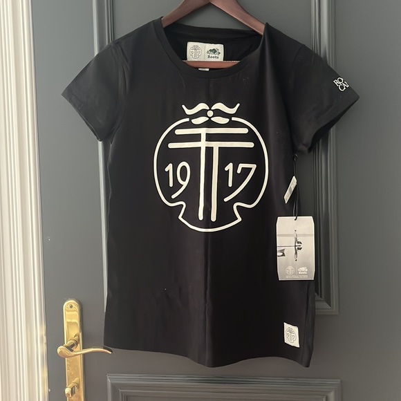 NWT, 1917 Roots Canada 100% cotton black crew neck t-shirt - Picture 4 of 5